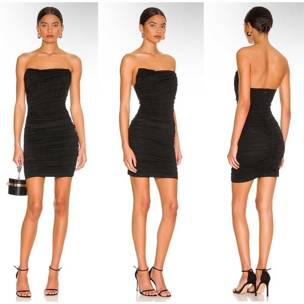 Revolve Superdown Sonya Bustier Mesh Dress in Black Size XS
